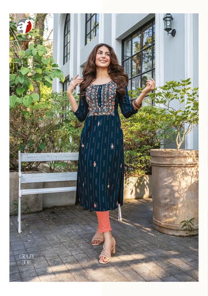 Crazy Vol 5 By AF Viscose Rayon Designer Kurtis Wholesale Price In Surat